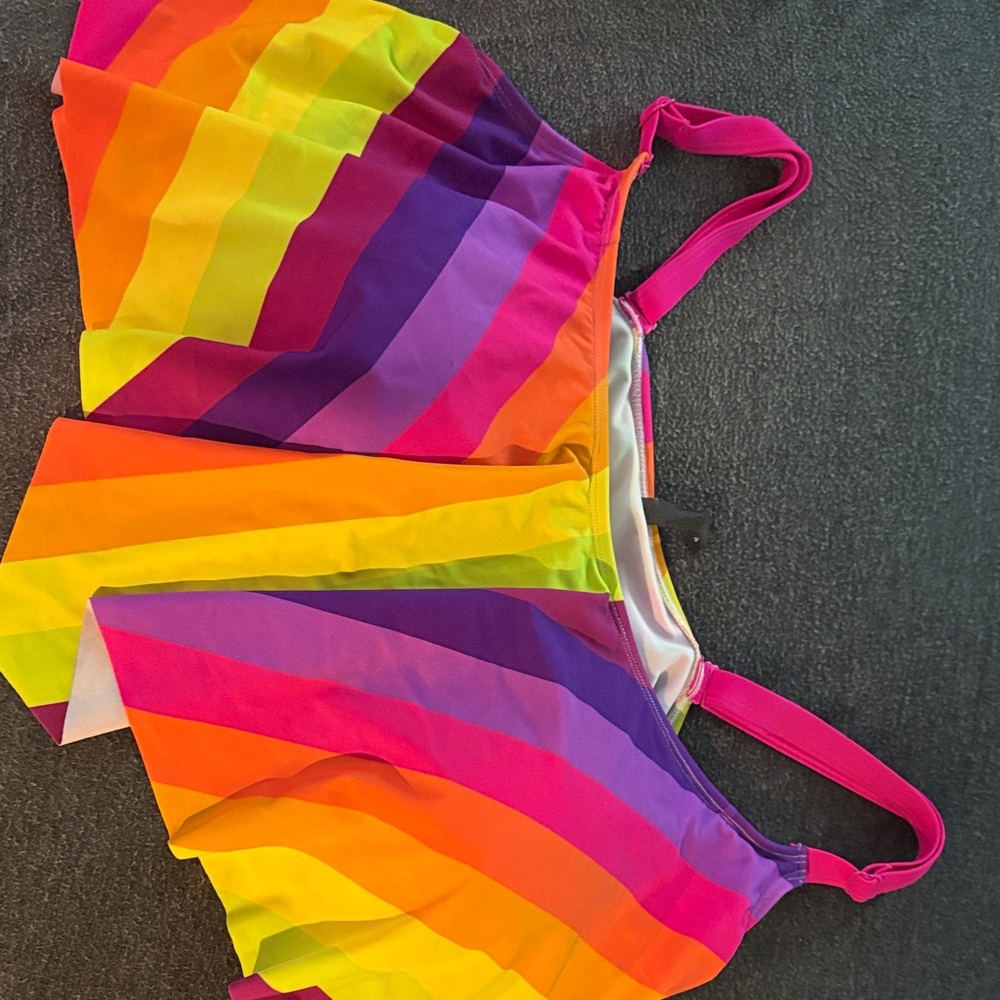 Torrid Multicolor Striped Bikini Top